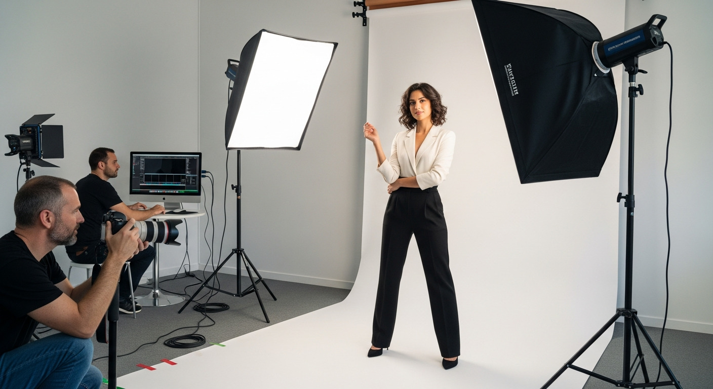 Professional studio photography session at Creativestudioie